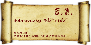 Bobrovszky Márió névjegykártya